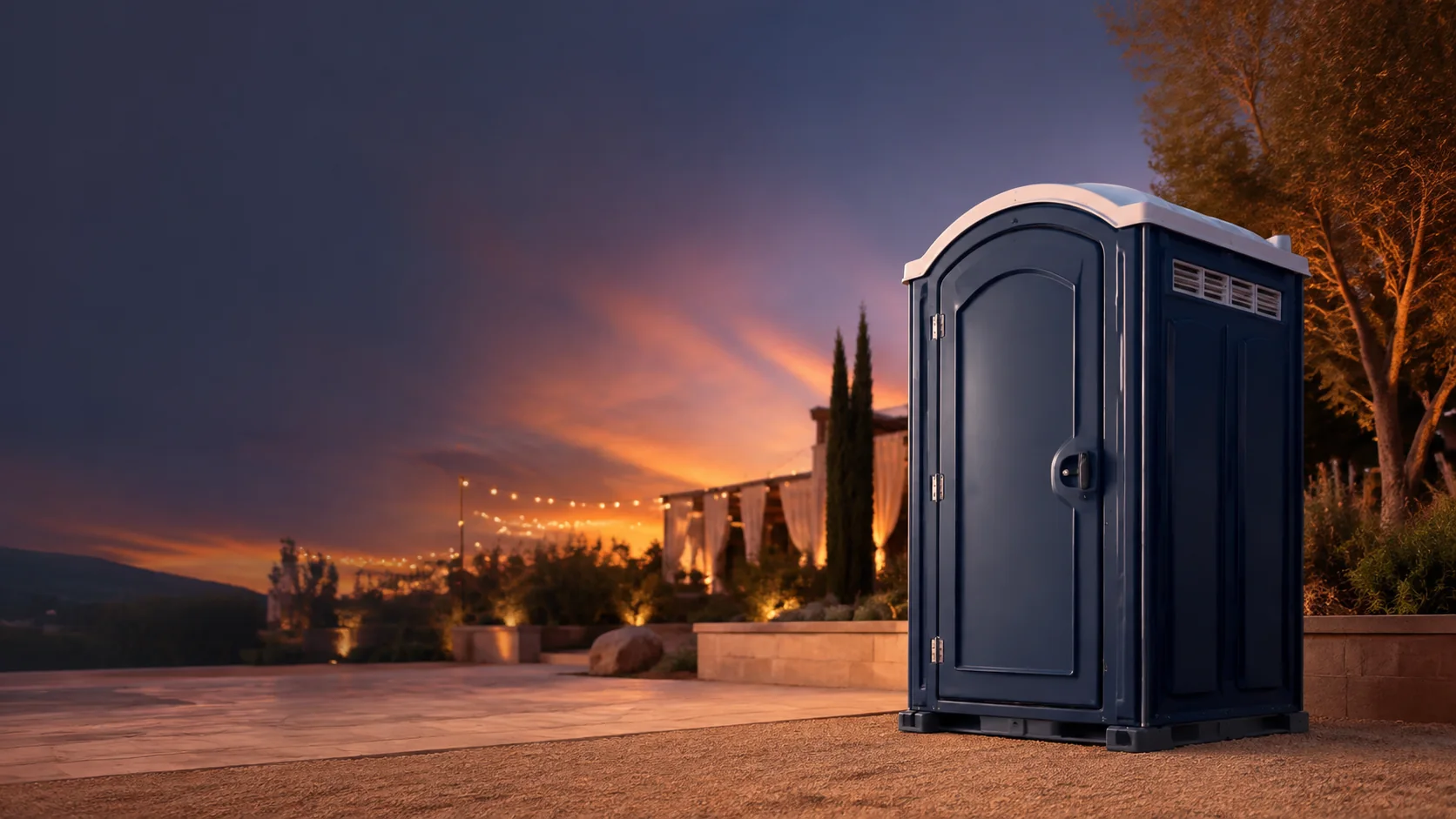 Portable restroom shown for rental planning in Saint Louis, MO